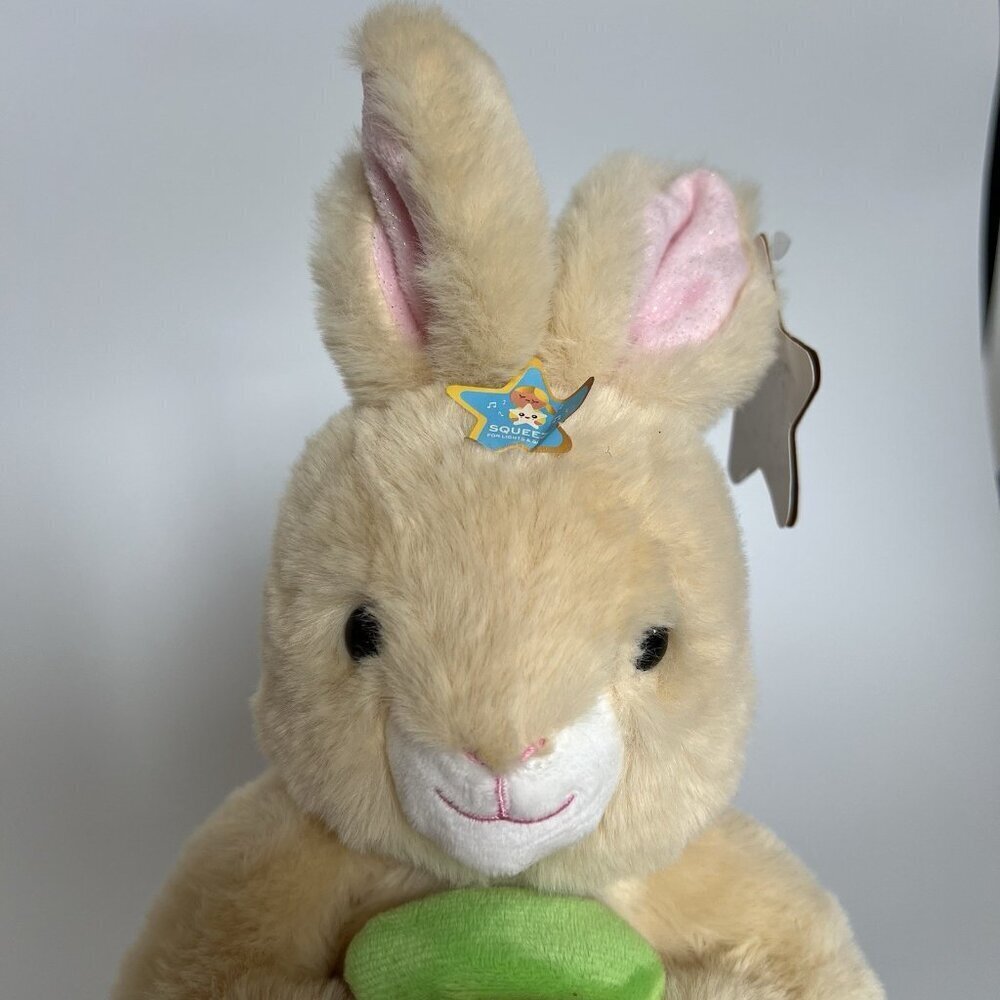 FAO Schwarz Bunny Rabbit Glow Brights Toy 12” Plush LED Light Up Carrot + Sound - Picture 3 of 13